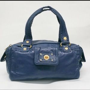 Marc by Marc Jacobs Blue Leather Totally Turnlock Benny Purse Satchel Shoulder